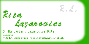 rita lazarovics business card